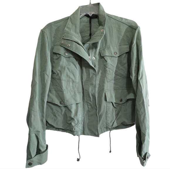 NWOT Rag & Bone Trail Green Tencel-blend Jacket Large Drawstring Hem Pockets - Picture 7 of 14
